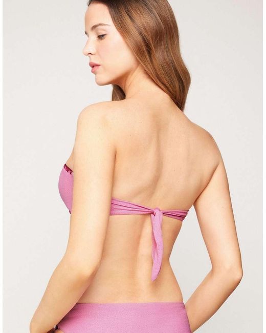 Tezenis Pink Craft Touch Padded Bandeau Bikini Top