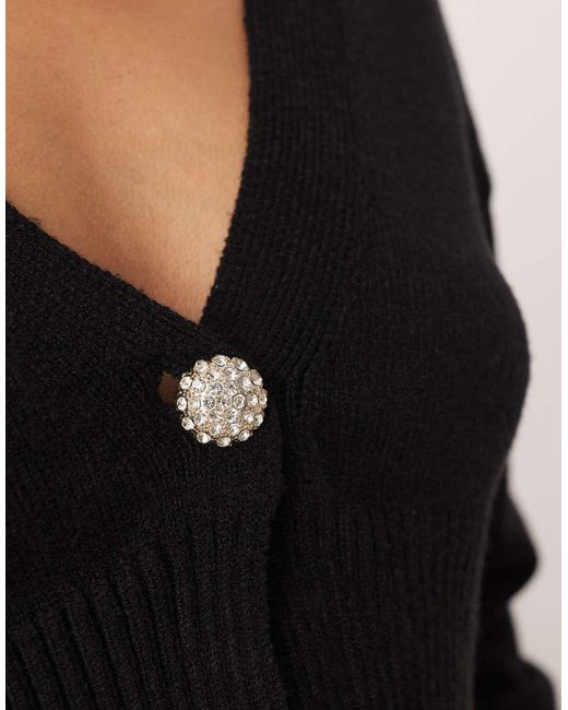 Glamorous Black Voluminous Sleeve Cropped Cardigan