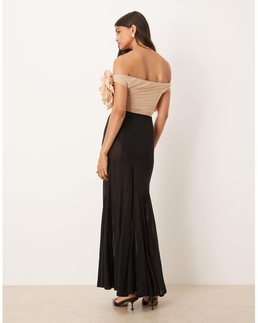 ASOS White – schulterfreies maxikleid