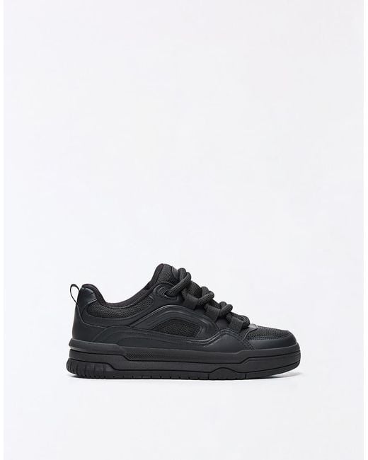 Bershka Black Chunky Skate Trainers for men