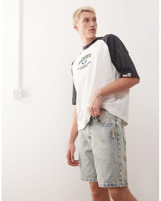 Aape by a bathing ape - short en jean à logo - délavage clair Aape By A Bathing Ape pour homme en coloris Natural