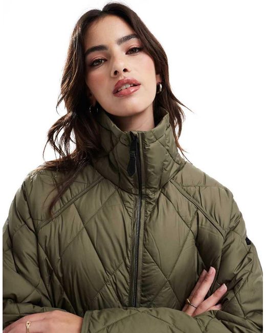 Superdry Green Superlong Quilted Liner Jacket