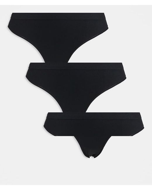 Weekday Black Soft Seamless Briefs 3-pack