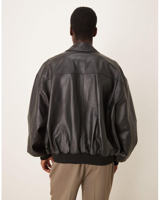ASOS Brown Oversized Bomber Jacket for men