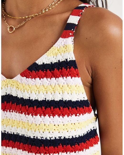 Pieces Multicolor Crochet Knitted Cami Top