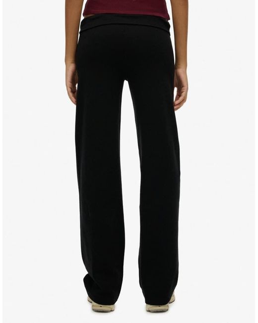 Superdry Black Athletic Essentials Fold Over Joggers