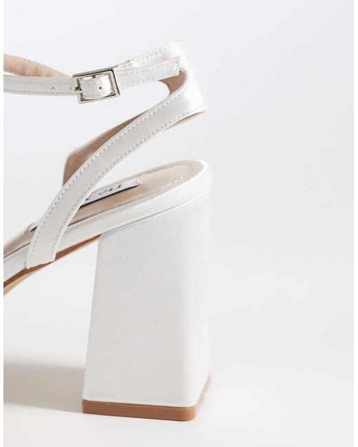 Be Mine Wide Fit White Be Mine Bridal Wide Fit Eshma Block Heeled Sandals