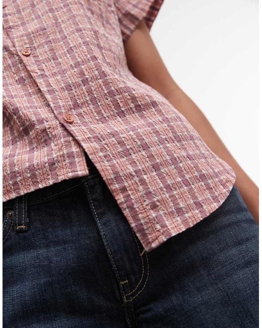 Collusion Pink Asymmetric Short Sleeve Shirt
