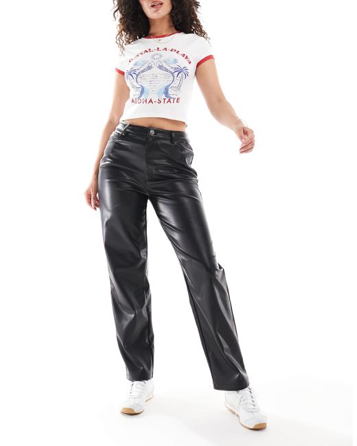 Hourglass - pantalon droit en similicuir ASOS en coloris Black