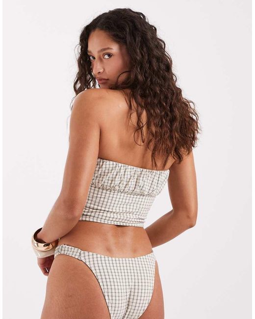 ASOS White Piper Paper Touch High Leg Bikini Bottom
