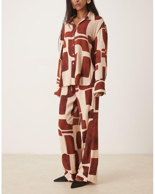 Mango Natural Straight Trouser Co-ord