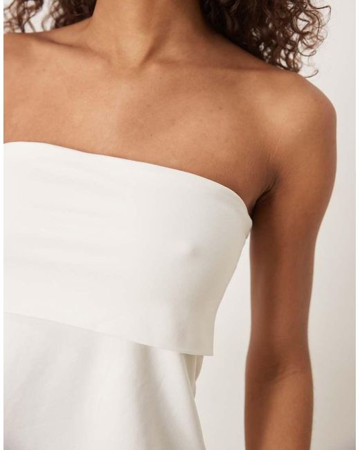 Abercrombie & Fitch White Foldover Longline Tube Top