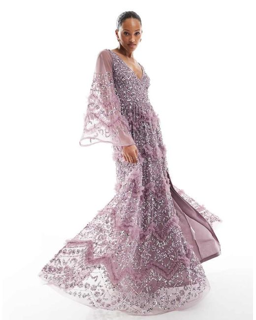 Maya Pink Fully Embellished Maxi Dress