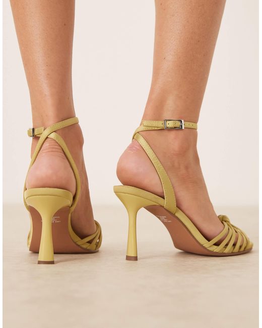 ASOS Natural Hero Knotted Mid Heeled Sandals