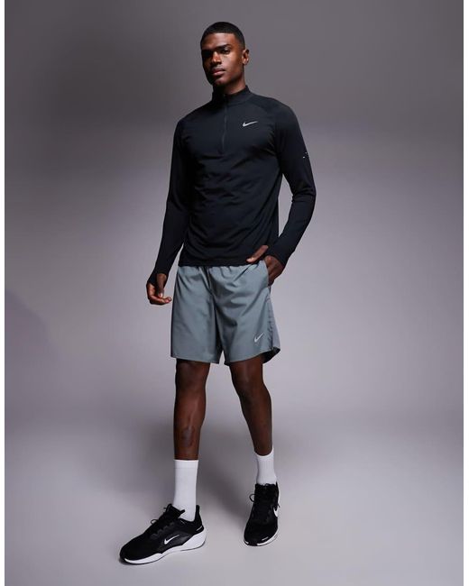 Nike Blue Stride Dri-fit Half Zip Longsleeve Top for men