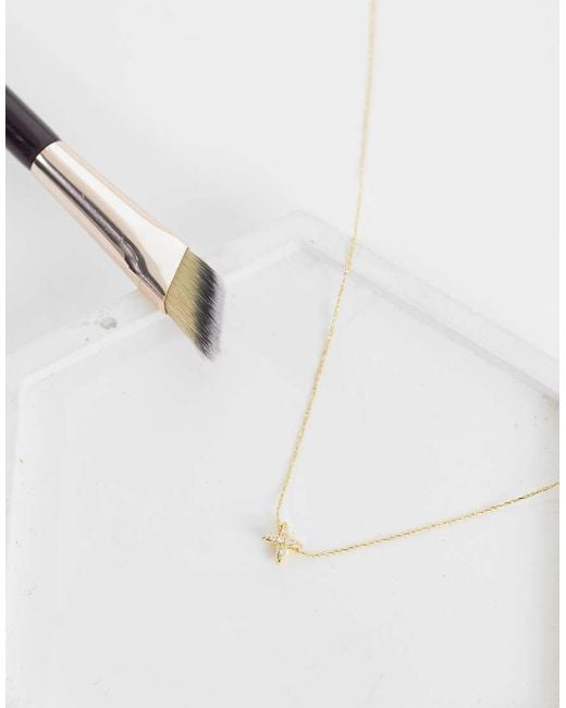 Orelia White Fine Pave Cross Collar Necklace