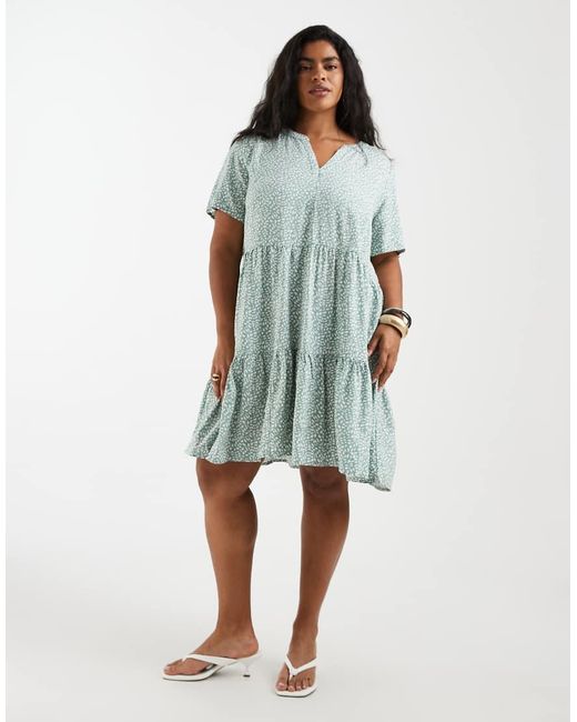 ONLY Blue Tiered Mini Dress