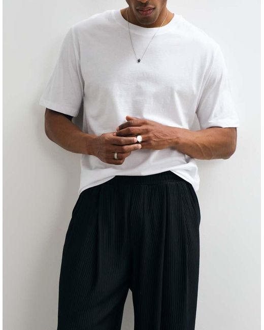 ASOS White Wide Log Pleated jogger for men