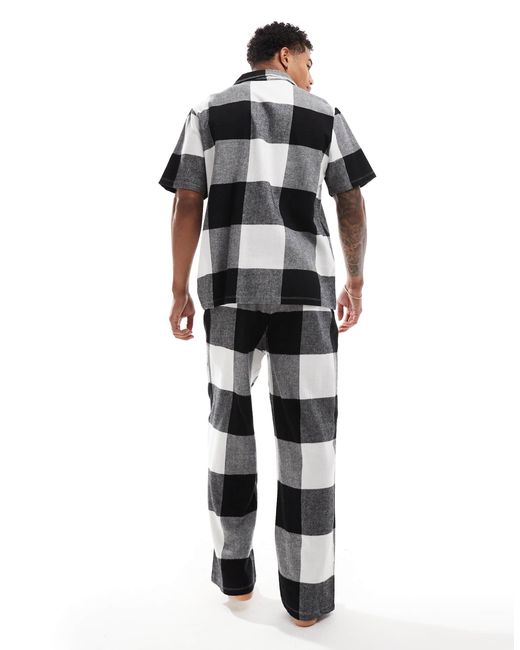 ASOS White Pyjama Set With Shirt And Bottoms for men