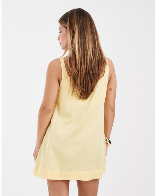 ASOS Natural Asos Design Petite Scoop Neck Mini Shift Dress