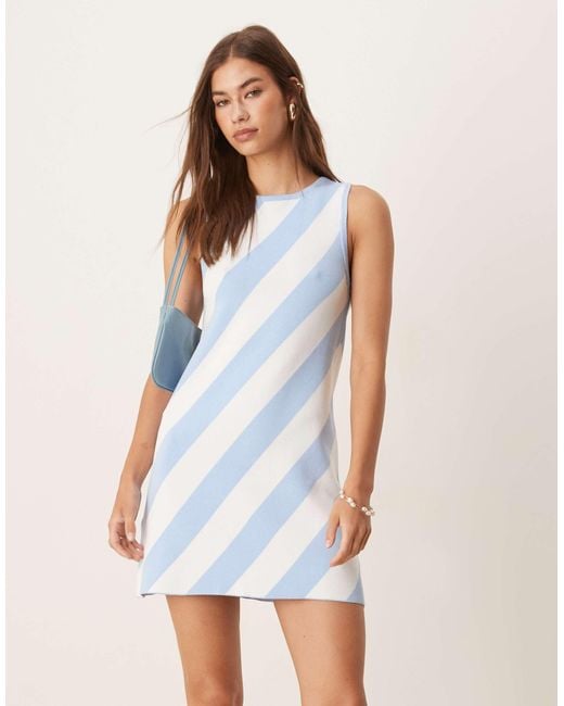 Mango Natural – gestreiftes minikleid aus kompaktem strick