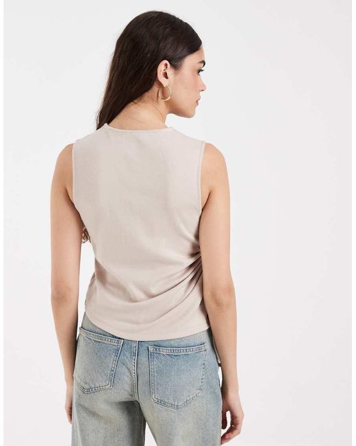 Top De Punto Asimétrico Con Lazo En Levi's de color Gray
