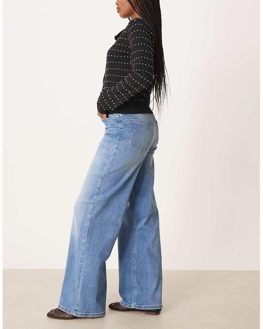 Jdy Jeans Met Wijde Pijpen En Hoge Taille in het Blue