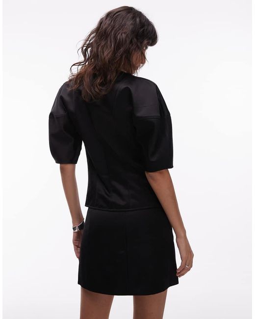 & Other Stories Black Puff Sleeve Blouse