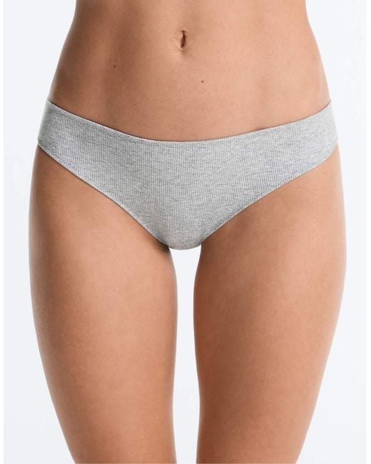 Oysho White 5 Cotton Rib Classic Briefs