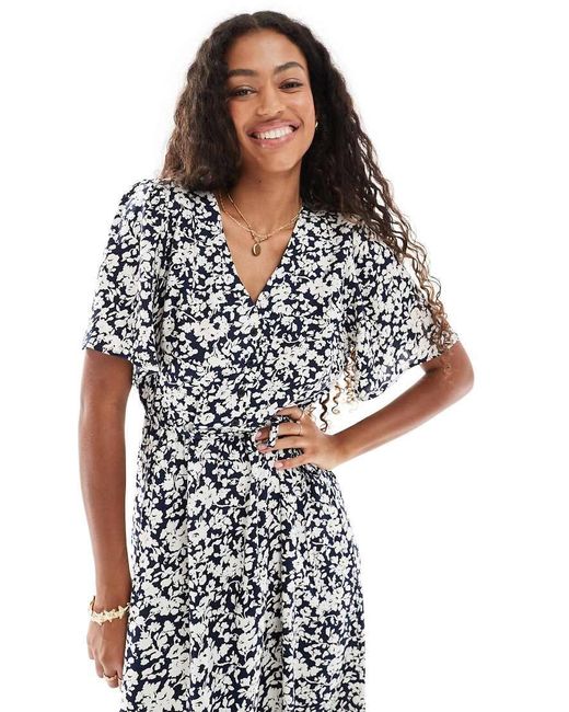 Vestito Midi Da Giorno A Fiori di ONLY in Blue