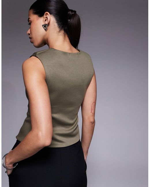 Exclusivité - - veston boutonné à taille cintrée en tissu doux Kaiia en coloris Gray