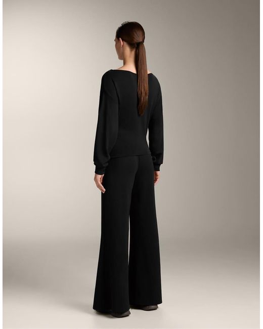 Oysho Black Flare Trousers With Soft-Touch Modal