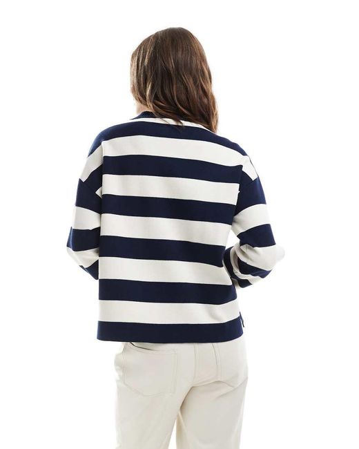Vero Moda Blue Structured Knit Oversized Jumper