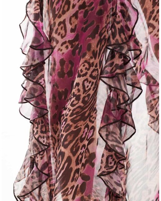 Miss Selfridge Ruffle Tiered Midi Skirt
