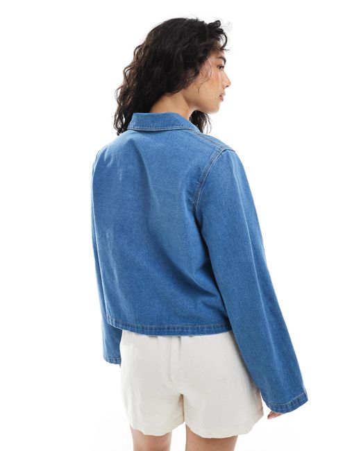 ONLY Blue Tie Front Denim Shacket