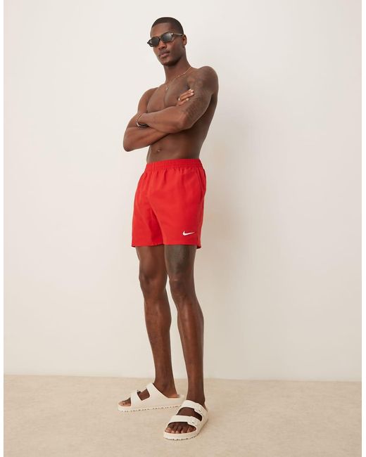 Nike Red Nike 5 Inch Volley Swim Shorts for men