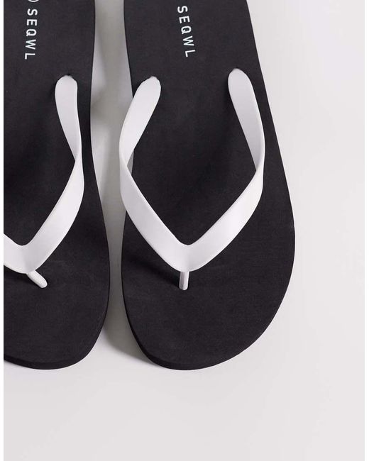 SEQWL Black Flip Flops for men