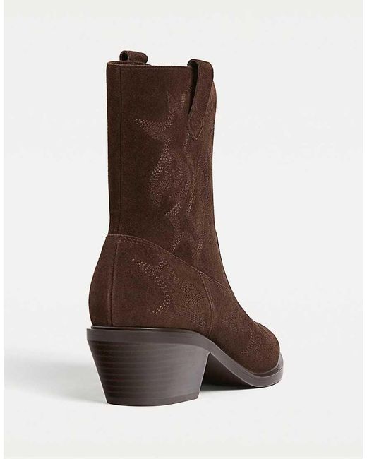 Stivaletti Stile Cowboy di Stradivarius in Brown