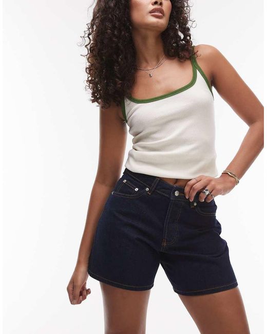 Topshop Hourglass Blue Denim Editor Shorts