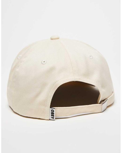Gorra Con Diseño De 6 Paneles, Tira Trasera Y Logo Oval De Obey de color White