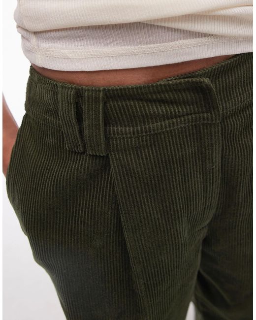 TOPSHOP Green Cord Peg Trouser