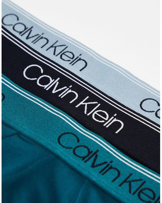 Calvin Klein – 3er-pack slips aus micro-stretch in Blue für Herren