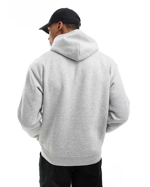 New Balance Gray Small Logo Brushed Hoodie for men
