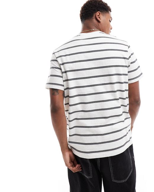 T-shirt décontracté rayé avec petit logo au centre Levi's pour homme en coloris White