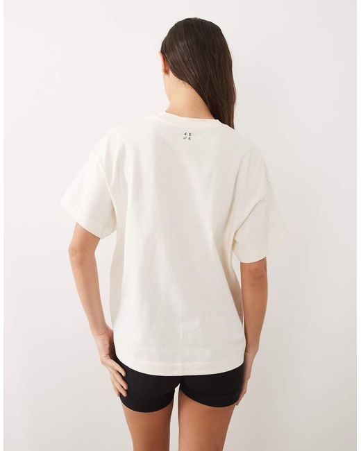 4505 White Icon Heavyweight Cotton Oversized T-Shirt With Quick Dry Finish