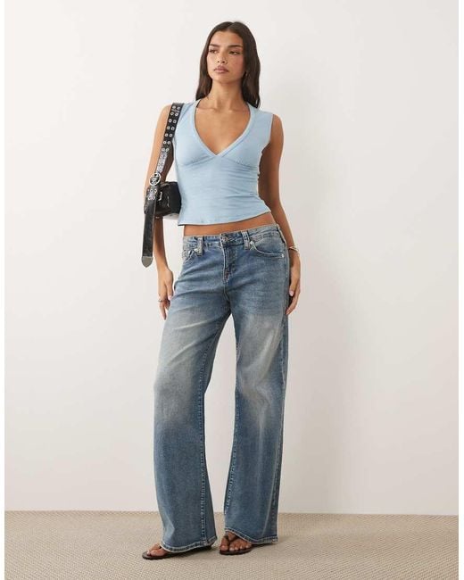 Motel Blue Emberly Plunge Top