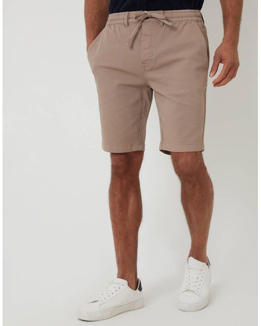 Threadbare Natural Elasticated Waist Stretch Chino Shorts for men