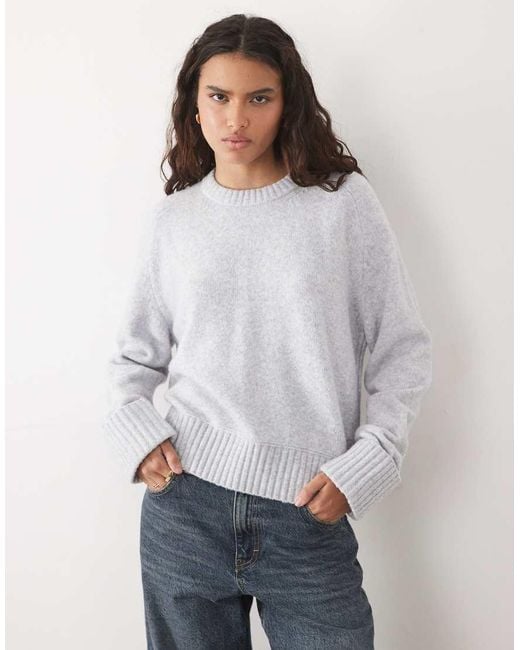 Abercrombie & Fitch Gray Knitted Crew Neck Jumper