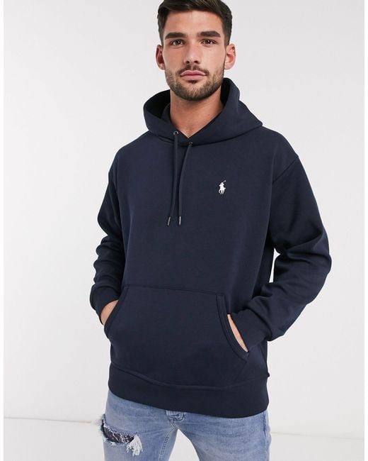 Polo Ralph Lauren Oversized Large Back And Player Logo Hoodie in Blue for  Men | Lyst