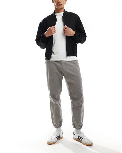 Pull&Bear Gray Cuffed Baggy Trousers for men
